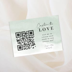 "Capture the love Hochzeitsfoto-Schilder, QR-Code-Schilder für Hochzeitsfotos, Bilder oder ""itbehälterte"" Karten."