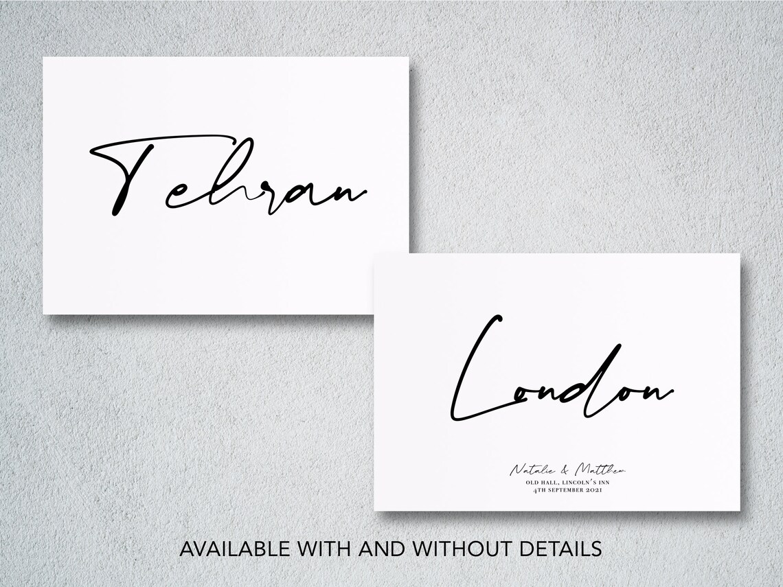 Personalised Wedding Table Names Custom Wedding Table Etsy UK