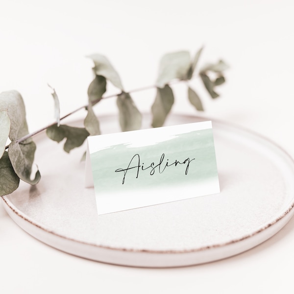 Sage Wedding Place Cards, table names, Olive, Sage Greenery theme wedding name cards, wedding placecards