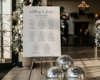 Minimalist Seating Chart for Wedding Table Plan, Black and White Wedding Seating Plan, find your seat sign, be our guest sign