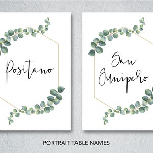 Noms de table de mariage personnalisés | Numéros de table de mariage personnalisés | Modèle de noms ou de numéros de table personnalisés
