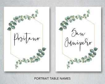 Personalised Wedding Table Names | Custom Wedding Table Numbers | Custom Table Names or Numbers Template