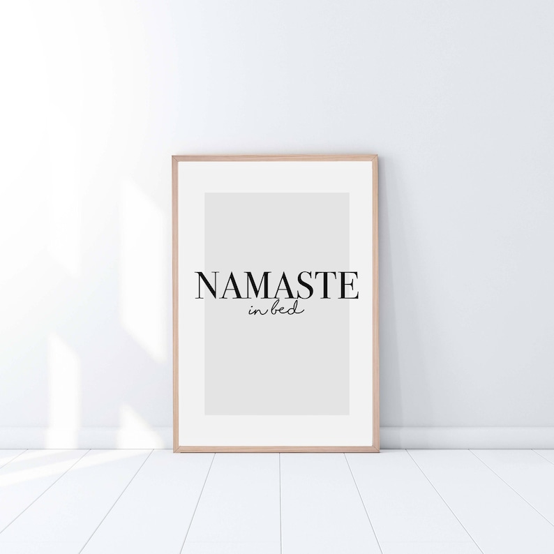 Namaste in Bed Print Zen Bedroom Poster Printable Wall | Etsy