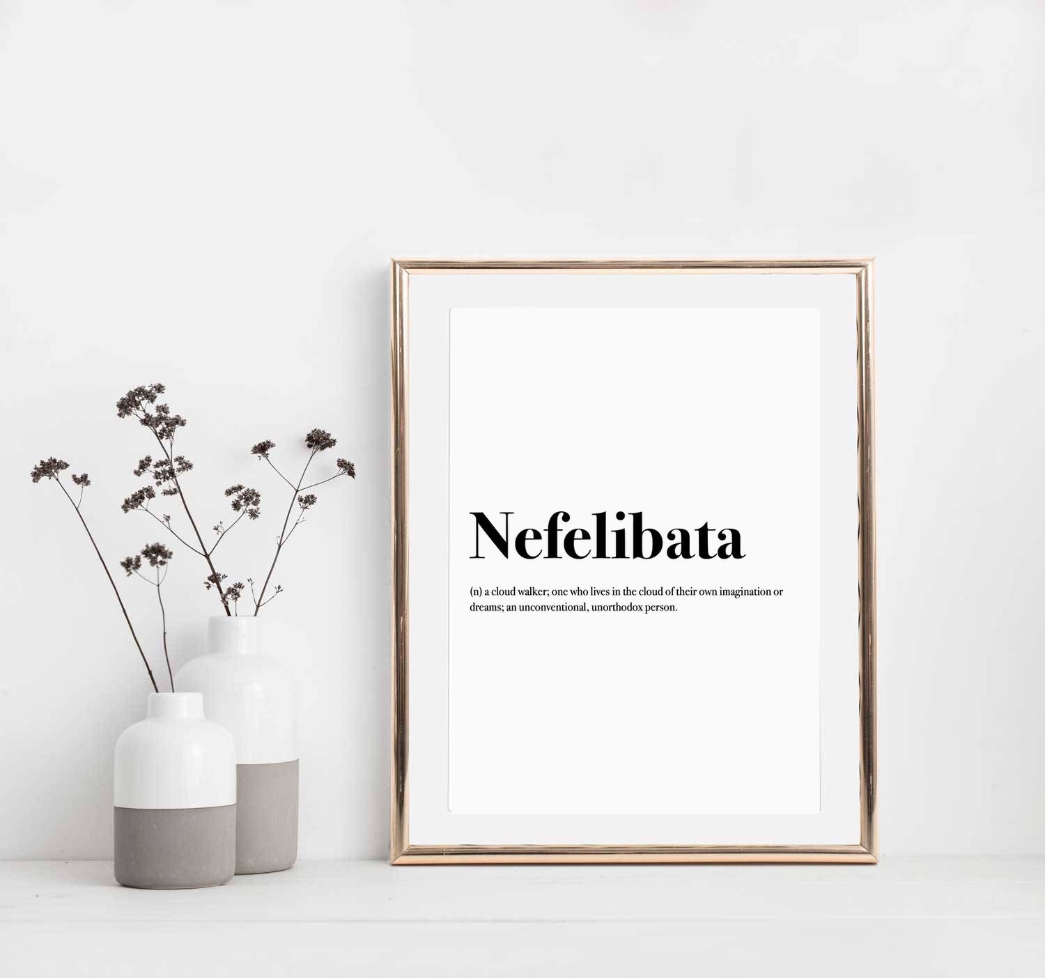 Nefelibata Definition Prints, Digital Download Instant Download Definition  Print Modern Home Decor Travel Posters Digital Typography Art 