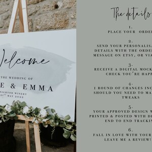 Sage Green Wedding Table Plan | Landscape Seating Chart | Wedding Sign | Large Table Plan Board image 5