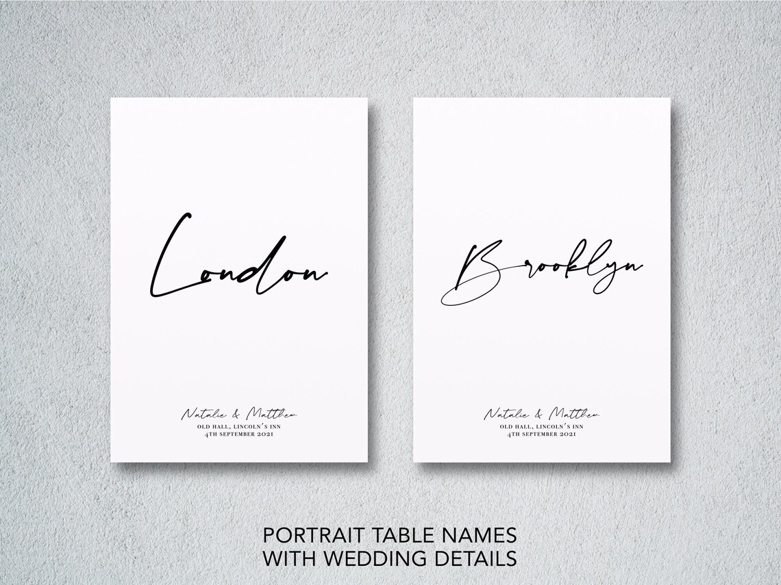 Personalised Wedding Table Names Custom Wedding Table | Etsy UK