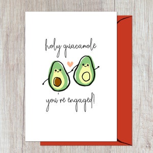 guacamole sacré, vous êtes fiancés | Carte de fiançailles avocat | d'avocat | Illustration mignonne d'avocat | Carte pour les jeunes mariés
