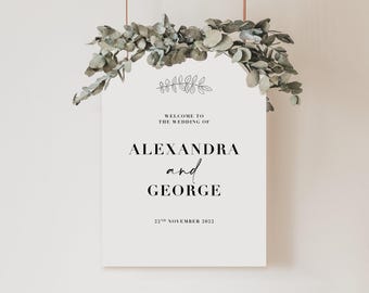 Letrero de bienvenida para boda / Letrero de bienvenida a nuestra boda / Letrero minimalista de bienvenida para boda