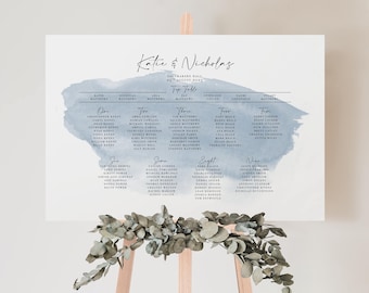 Navy Blue Wedding Table Plan | Landscape Seating Chart | Wedding Sign | Large Table Plan Board