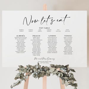 Wedding Banquet Table Plan Landscape Seating Chart for long tables | Minimalist Wedding Sign Large A1 Table Plan Board
