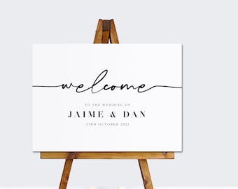 Minimalist Wedding Welcome Sign | Custom Wedding Welcome Sign | Bespoke Wedding Welcome Sign
