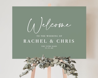 Sage Green wedding welcome board | Welcome sign wedding, baby shower, birthday