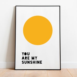 Digital Download You Are My Sunshine Wall Art | You Are My Sunshine Print | Instant Download Printable Wall Art | Nursery print