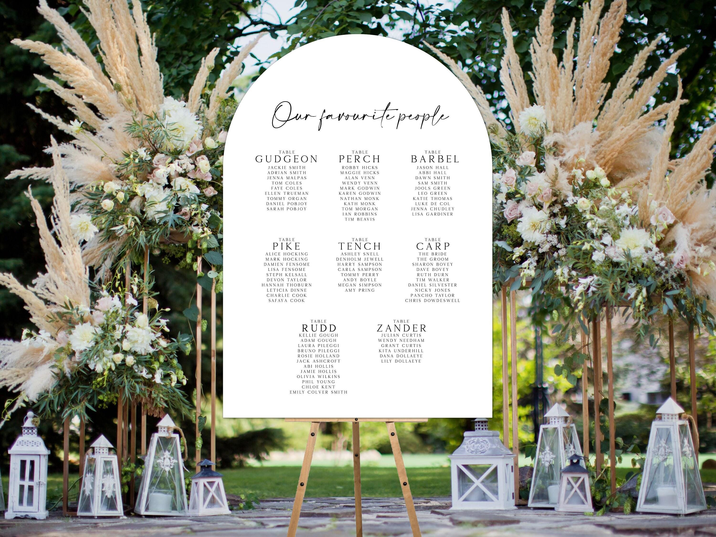 Table Plan Arch Wedding Table Plan Minimalist Arch Seating Chart Banquet Table Plan ...
