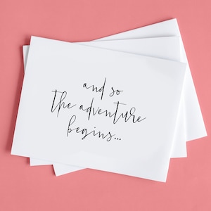 Et c’est ainsi que l’aventure commence... carte de mariage | | de cartes de mission Nouvelle carte bébé | Nouvelle carte d’emploi | cadeau de mariage personnalisé | Art mural imprimable