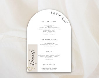 Wedding Menu Cards Arch Shape | Wedding Menu and place cards | Custom Wedding Breakfast Menu Wedding Bar Menu