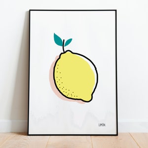 Instant Download Lemon Wall Art Print | Kitchen Poster | Home Decor | Printable Wall Art | Instant Download