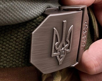 Ukrainian Tactical Belt, Tactical Gear, Belt with Trident buckle, Military Style Accessories, Belt Glory to Ukraine, Ukrainian gift
