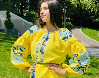 Ukrainian Embroidered Blouse, Traditional Vyshyvanka Shirt, Bohemian Chic Style Top