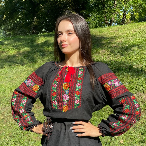 Embroidered Blouse, Ukrainian Vyshyvanka blouse, Folklore Ethnic Blouse, Bohemian Chic Style Top