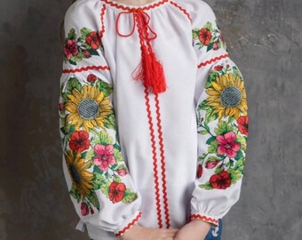Ukrainian Traditional Sorochka , Vyshyvanka Girls Blouse, Polish Girl Blouse, Moldova Traditional Kids Shirt, Romanian Girls Blouse