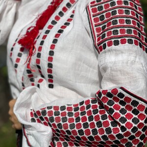 Embroidered Linen Blouse, Ukrainian Vushyvanka Sorochka, Bohemian Chic Top image 6