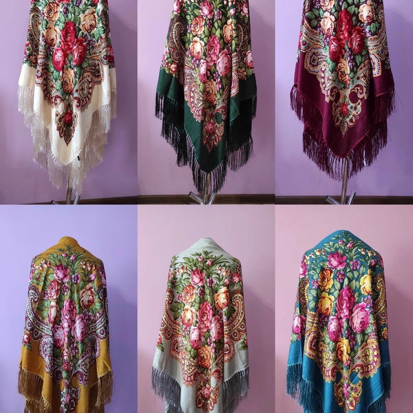 Ukrainian Shawl, Ukrainian Hustka, Folklore Style Wrap ,women head shawl ,boho shawl