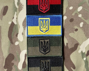 Oekraïense nationale vlagchevron, Oekraïense patch, Trizub Tryzub-symbool, Oekraïense drietand, morele patches