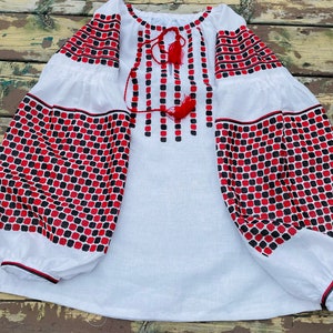 Embroidered Linen Blouse, Ukrainian Vushyvanka Sorochka, Bohemian Chic Top image 5