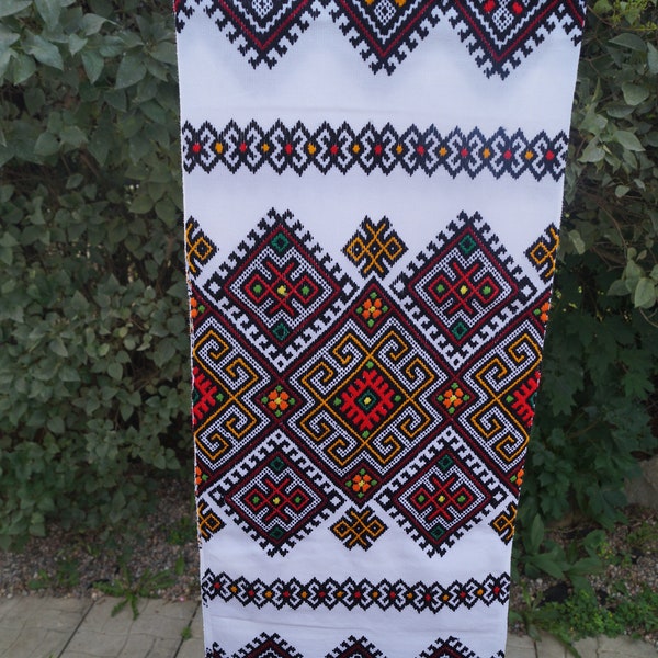 Handmade Ukrainian Towel, Traditional Embroidered Rushnyk, Ukrainian Gift