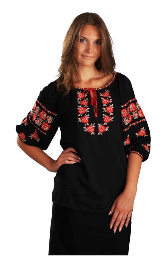 vyshyvanka blouse shirt Ukrainian bohemian embroidered dress bohostyle 