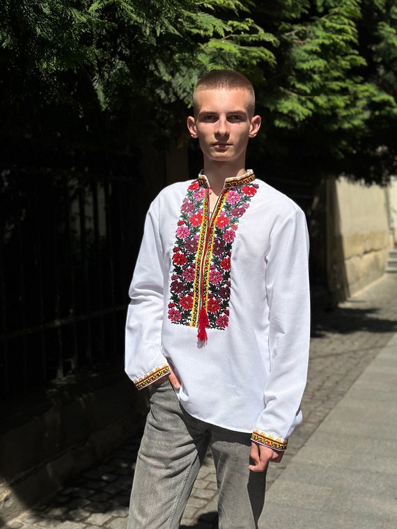 Ukrainian Embroidered Shirt Cotton Shirt Vyshyvanka Sorochka Ethnic Boho Style Shirt Gender neutral Fashion Trends Family Look Etsy