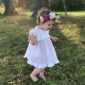 Pink with white ruffles dress