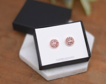rose gold stud earrings sale