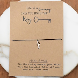Black Friday Sale Wish Bracelet, Skeleton Key Bracelet, Inspirational Jewelry On Cards