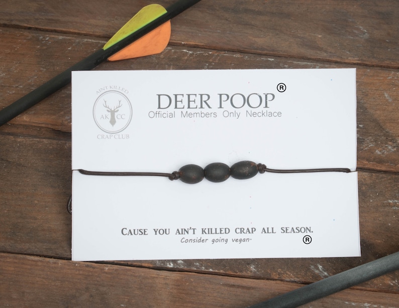 Deer Poop Necklace Gag Gift Hunter Gift, Funny Hunter Gift image 2