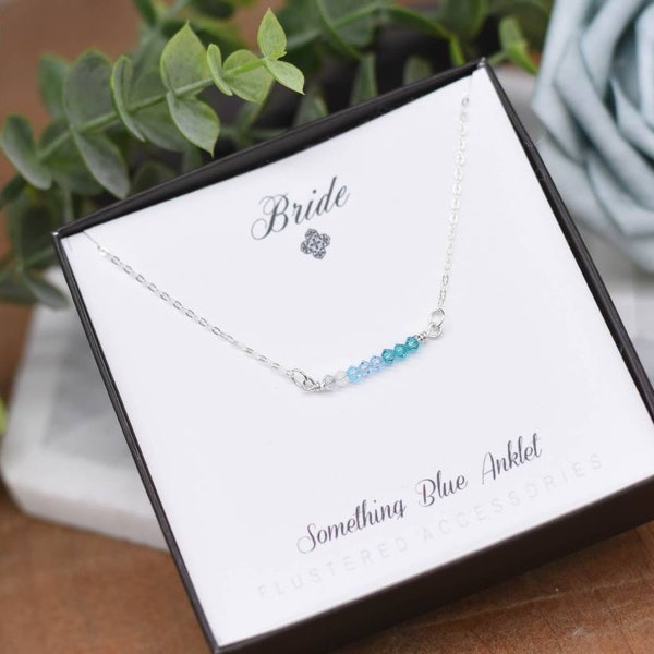 Something Blue Ombre Crystal Bride Anklet