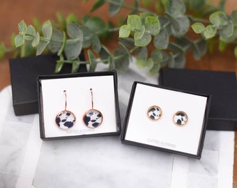 Cow Print Earrings,  Cow Print Studs