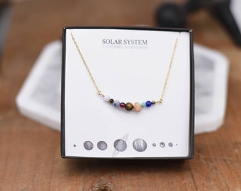 Solar System Necklace, Planet Necklace, Space Necklace