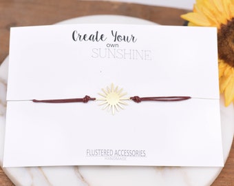 Sun Bracelet, Adjustable Leather Sun Bracelet