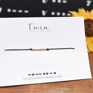 Twin Gift, Morse Code Twin, Twin Bracelet, BFF Gift, Gift Idea, Morse Code Jewelry, Sister Gift image 1