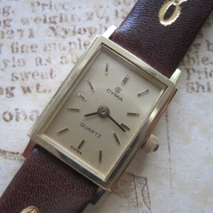 Stunning!!! Vintage Cyma 14K Solid Gold Quartz Ladies&#39; Wristwatch Good Working Condition SERVICED!!!!