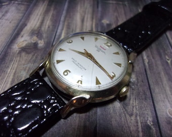 Vintage WALTHAM 65 Jewel Gold-filled Automatic Men's Wristwatch Good Working Condition