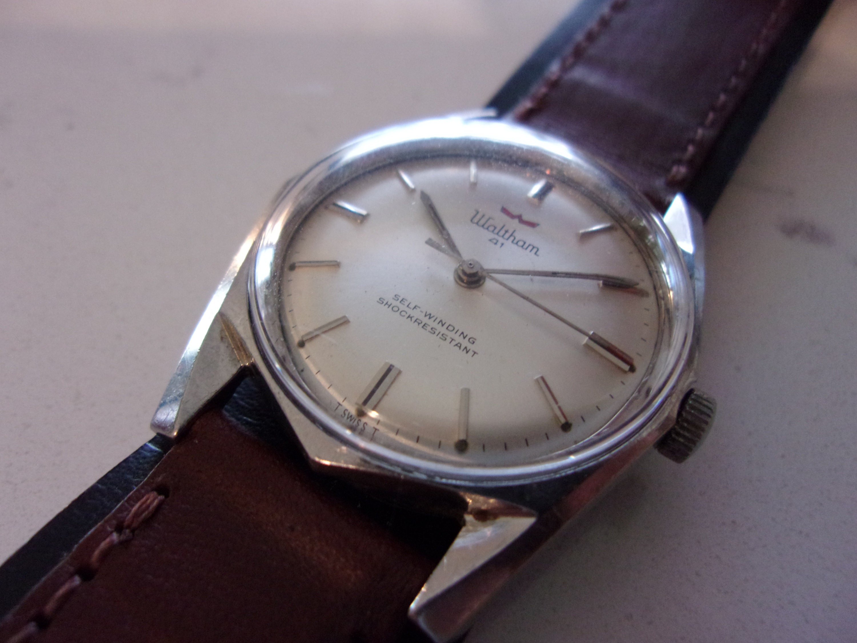 RARE Vintage 41 Jewel Stainless Steel Waltham Automatic