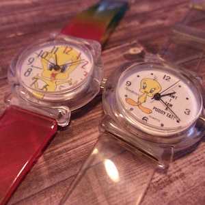 Lot of Two Working Armitron TWEETY BIRD Quartz Watches, New Batteries,  Original bands.