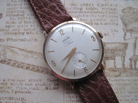 Stunning and RARE!!!! 9K Solid Gold Manual Men's … - image 1