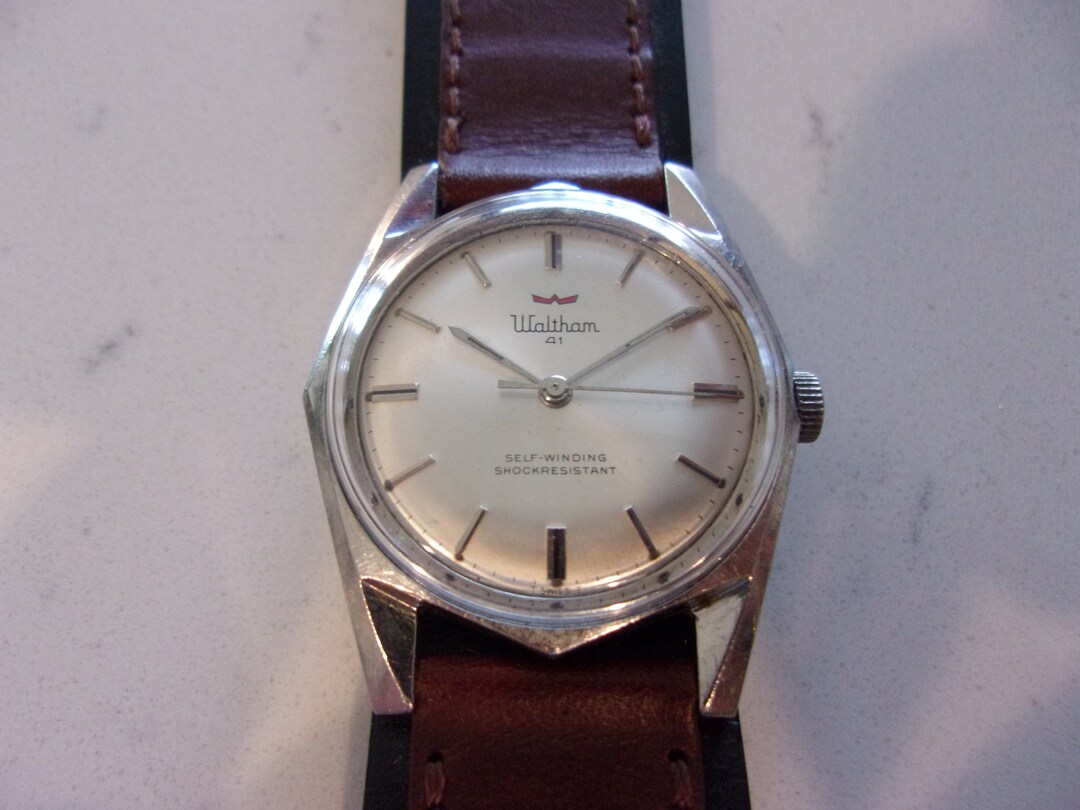 RARE Vintage 41 Jewel Stainless Steel Waltham Automatic Men s Watch Octagonal Case in Good Working Condition Etsy