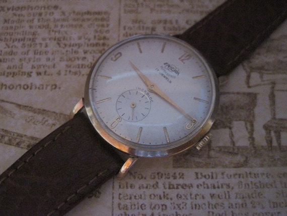 Stunning and RARE!!!! 9K Solid Gold Manual Men's … - image 9