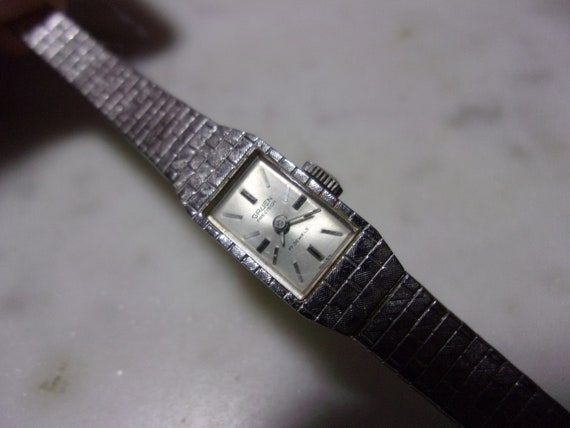 Very Nice GRUEN PRECISION 14K Solid White Gold 17… - image 2