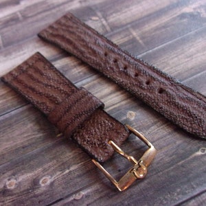 Vintage Short 22mm Omega SHARK skin band on Omega yellow plate buckle Short length Wow